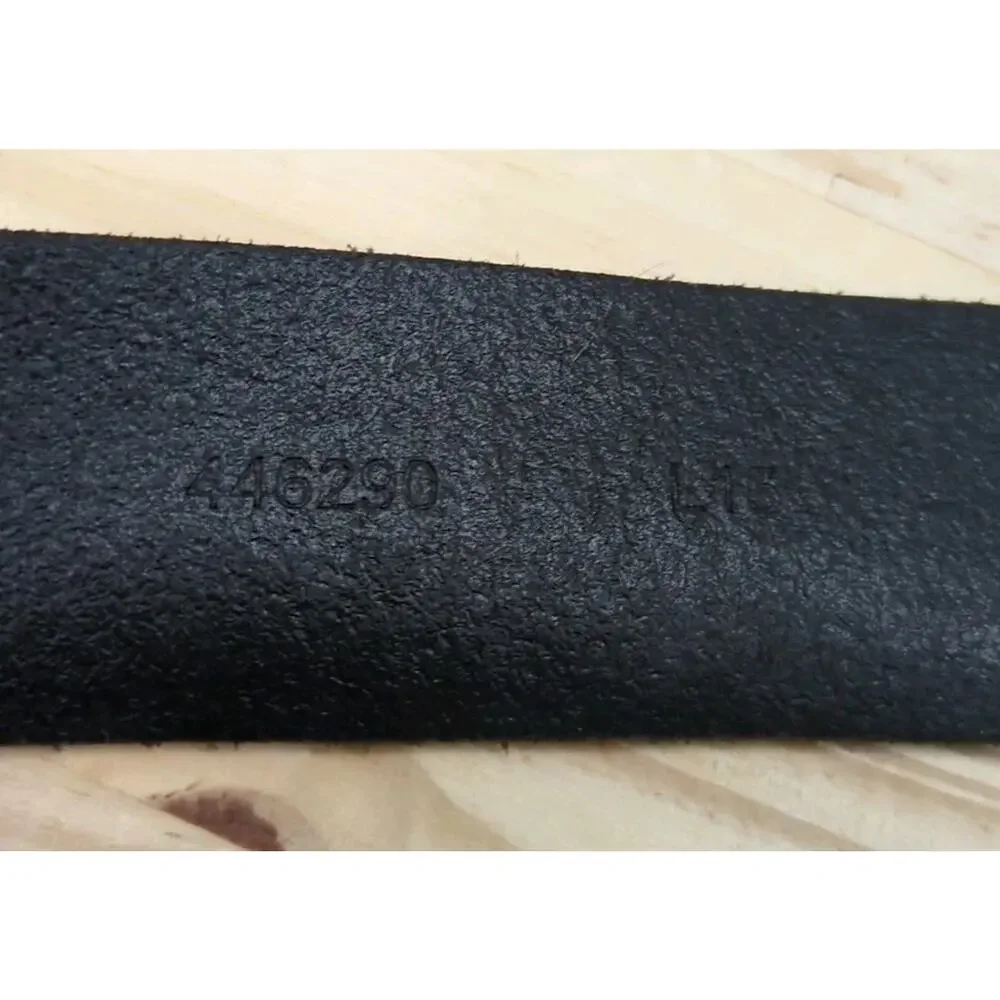 Lands End Black Leather Belt Mens Sz 48 1-3/8”Wide